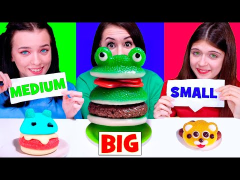 ASMR Big and Small plate challenge!
