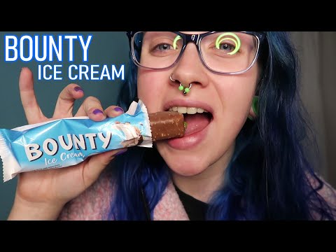 ASMR Eating Bounty Ice Cream Bars (Crunchy Eating Sounds) 🥥