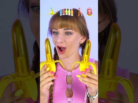 ASMR Emoji Jelly Banana, Wax Bottle Mukbang #shorts