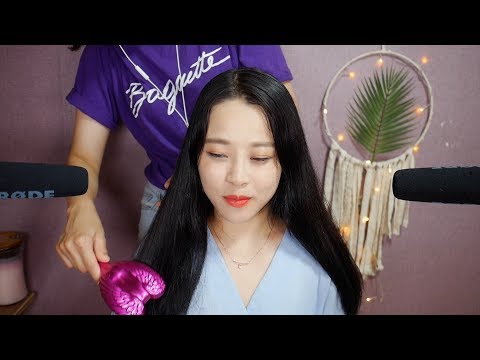 [ASMR] 리얼 헤어 브러쉬 사운드와 고양이 털 빗기기 Real hair brushing sound + Cat fur brushing