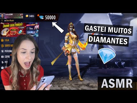 ASMR FREE FIRE 🔥 TORRANDO MEU SALÁRIO COM DIAMANTES 💎 KKKKK O QUE EU COMPREI?