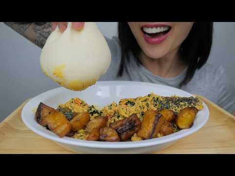 FUFU + EGUSI SOUP (ASMR EATING SOUNDS) NO TALKING | SAS-ASMR