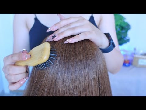 ASMR Sleep No Talking Soothing Hair Brushing Scalp Check