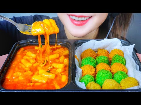 ASMR CHEESY MINI RICE CAKE X CHEESE BALL , EATING SOUNDS | LINH-ASMR