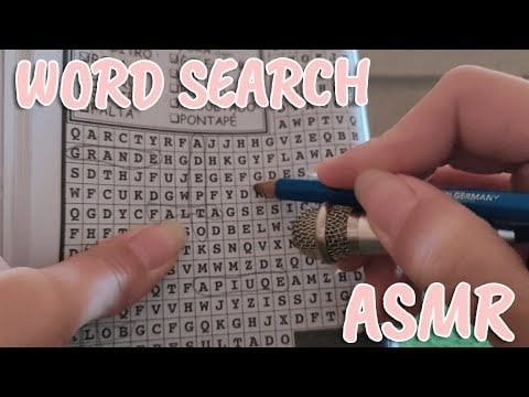ASMR playing word search! (scribbling sounds, tapping, no talking)