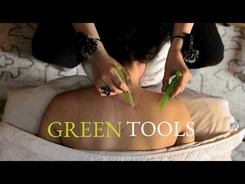 Tingliest ASMR Massage 💚🍀🍃 Green Tools ONLY [No Talking]