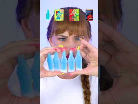 ASMR Emoji Wax Bottles, Sour Candy Mukbang #shorts