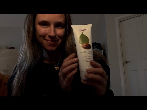 ASMR Tapping on Skincare (tapping, whisper rambling, unboxing sounds) 