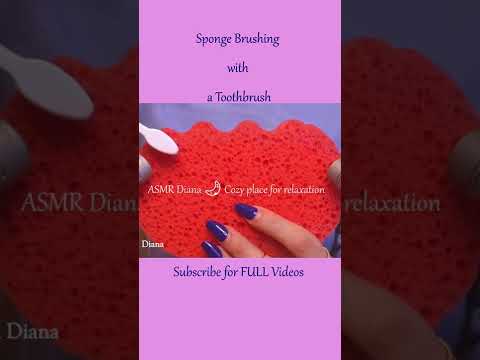 ASMR Relaxing Sounds ❤️ Sponge Brushing with a Toothbrush #shorts