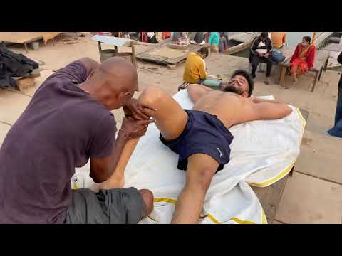 $2ASMR STREET BODY MASSAGE BY STREET BARBER BABA CHAMUNDA | asmr foot massage