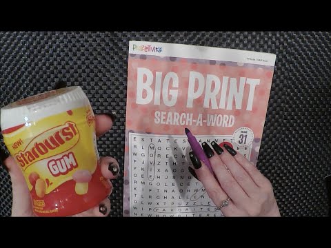 ASMR Extreme Gum Chewing Word Search | Crunchy Starburst Gum | Tingly Whisper