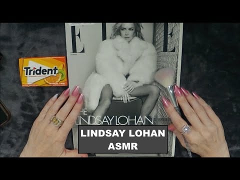 ASMR Gum Chewing Magazine Flip Through | Lindsay Lohan Whispered Page Turning