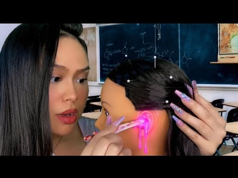 ASMR Girl In Class Gets Something Out Your Ear & Scalp (Scalp Scratch, Check, Massage, Ear Cleaning)
