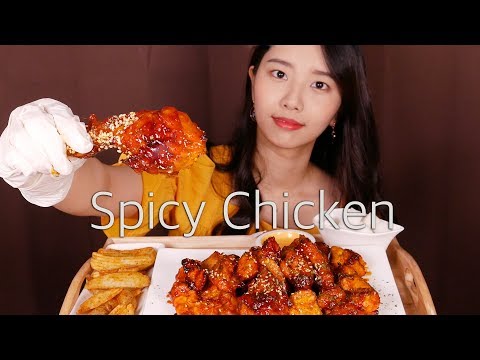 굽네 스윗 볼케이노 치킨+치밥 ASMR 먹방 리얼사운드[Eating sounds asmr]꿀꿀선아,치킨 이팅사운드,suna asmr,Spicy Chicken