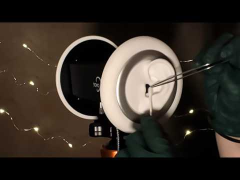 ASMR - Ear Cleaning in Low Light - Q-tips, Otoscope, Horsehair Pick - Gloves - Soft Speaking