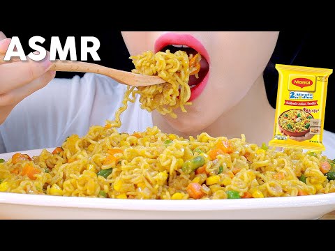 ASMR Maggi Masala Noodles Eating Sounds | 인도라면 메기마살라 먹방 | MINEE EATS