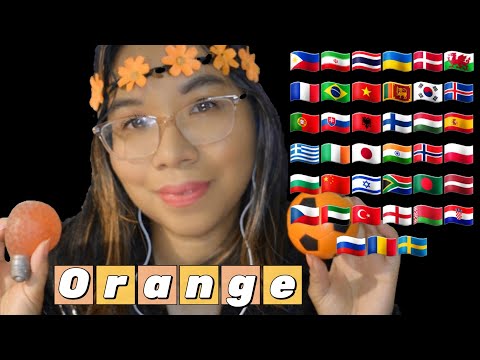 ASMR ORANGE IN DIFFERENT LANGUAGES (Soft Speaking to Whispering, Gentle Triggers) 🧡🍊 [35+ Languages]