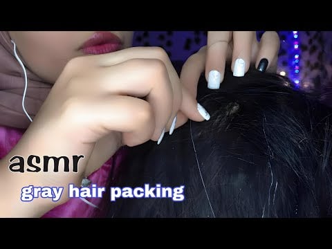 ASMR Gray Hair Plucking 👩🏻‍🦳 |Your Friend Help You To Focus And Study (Scalp Massaging & Scratching)