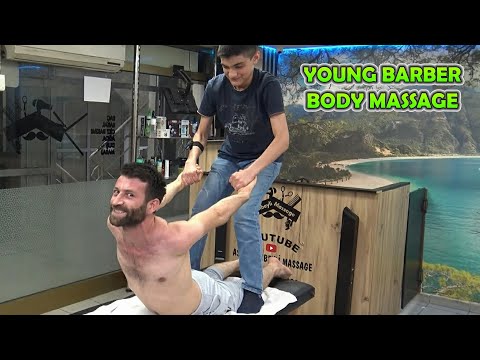 ASMR YOUNG BARBER BODY MASSAGE & back, neck, foot, leg, elbow massage #bodymassage #asmr #massage