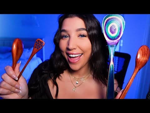 ASMR | Eating Your Face With A Wooden Spoon 🥄💤 (mouth sounds, tapping, scooping) 👄