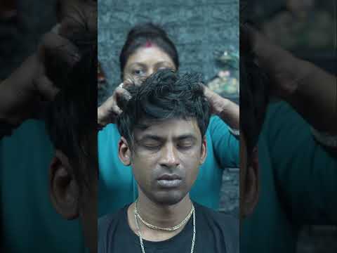 Indian Lady Barber Deep Tissue Acupressure ASMR Head Massage For Better Sleep #shorts