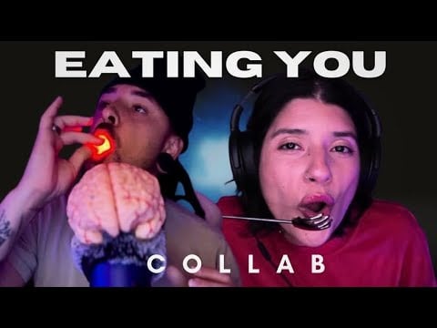 ASMR EATING YOUR FACE | EATING NEGATIVE ENERGY | MOUTH SOUNDS COLLAB @asmrjunkie247