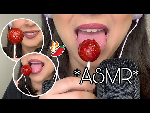 ASMR Licking SPICY LOLLIPOP (No Talking) | ASMR lamiendo PALETA Picante (Sin Hablar)