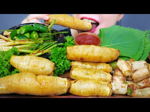 ASMR EATING LÒNG BÒ NƯỚNG GIÒN TAN , Large Beef Intestines , EATING SOUNDS | LINH-ASMR