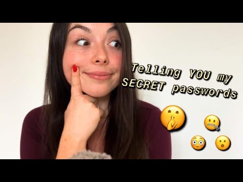 ASMR TELLING YOU MY SECRET PASSWORDS! CLOSE INAUDIBLE WHISPERING