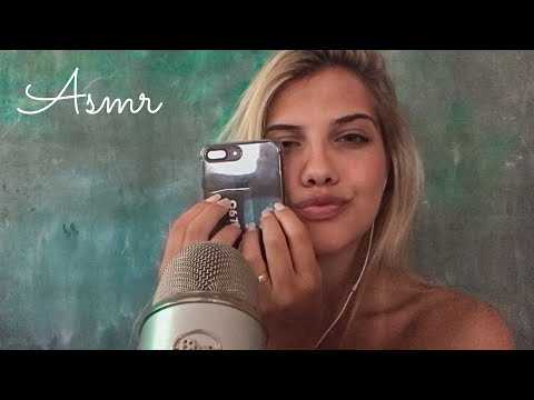 ASMR Sussurros - Curtindo suas fotos do instagram | Sons de toques na tela do celular