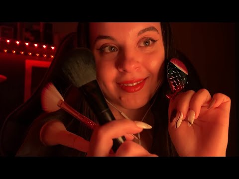 ASMR toco tu carita y tapo tus ojos para que te duermas 😴 visual con brochas y sonidos lofi