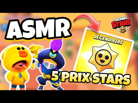 ASMR Français • J'OUVRE LES 5 PRIX STARS LÉGENDAIRE SUR BRAWL STARS 😴💤 (j'ai eu que des dingueries🤩)
