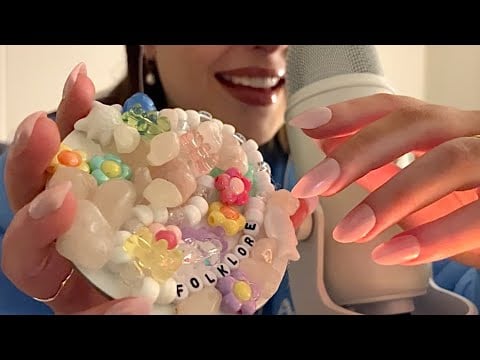 ASMR | long nails & trigger board tapping (textured sounds, crisp whispers)