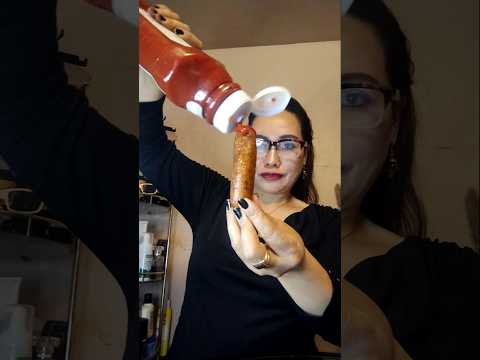 SAUSAGE WITH KETCHUP #everyone #mukbang #shortsfeed #eating #viralvideo