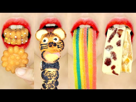 ASMR EMOJI FOOD SNACK EATING SOUNDS 이모지 입술 먹방 MUKBANG