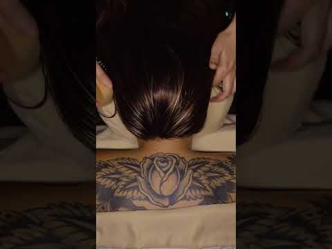 Me trying to edit this: 🥱 #asmr #relax #asmrmassage #hairbrushing #hairplay