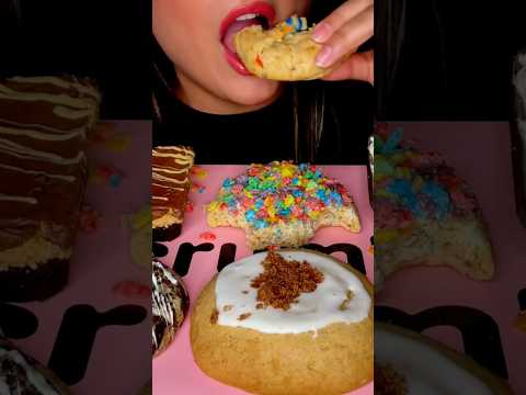Crumbl Cookies Taste Test #asmr #crumbl #cookies #food #shorts