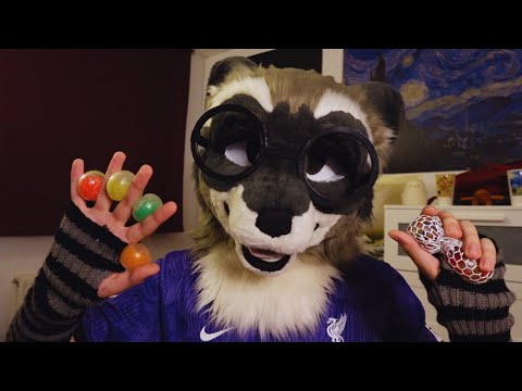 [Furry ASMR] Playing with Squishy Fidget Toys 💤 | Fursuit Tingles, Tapping, Visual Triggers...