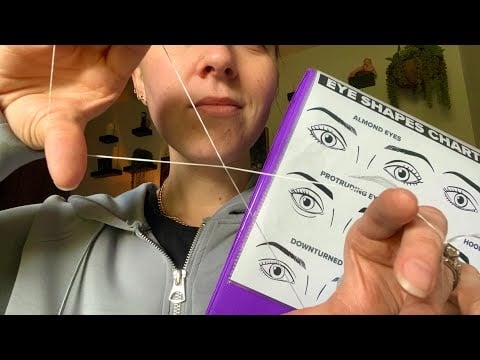 ASMR Threading & Waxing Your Brows | threading, waxing, brushing, rummaging