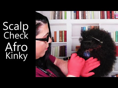 ASMR Scalp Check on Afro/Kinky Hair | Gloves, Whispering, Combing, Scratching | Medical RP