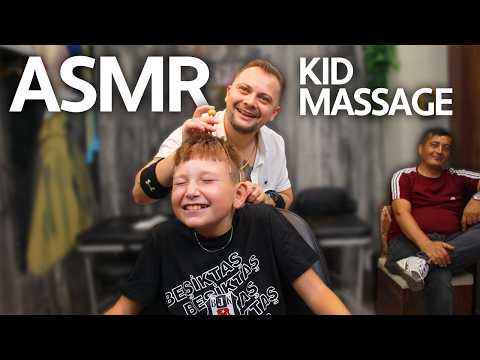 ASMR KID MASSAGE | A Wonderful ASMR Sleep Therapy On A Young Customer (back, head massage)