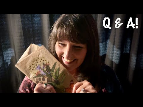 ASMR  Q & A! Up close and very personal~Whispers~Crinkles