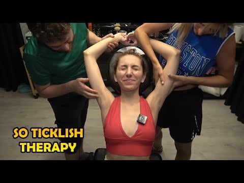 FEMALE SO TICKLE ARMPIT MASSAGE SLEPT + CRACKS + ASMR head,chest,belly,foot,leg,hip,face,ear massage