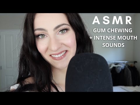 ASMR Up Close Gum Chewing + Intense Mouth Sounds - Sensitive Mic