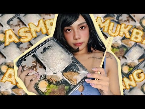 ASMR MUKBANG BENTO SUKIYA TONKATSU, COMENDO COMIDA JAPONESA 🥢 #ASMR #MUKBANG