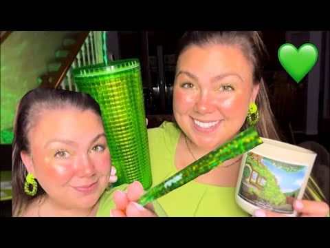 ASMR| Green Trigger Assortment🍀🍏🧩💚 (tapping, whispering, tinglessss)