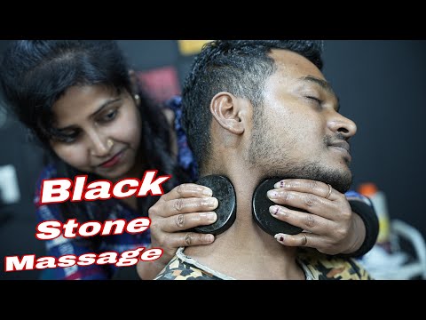 Black Stone Massage ASMR | Barber Girl Chaitali Doing Tingly Stone Massage ASMR