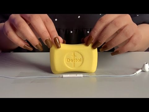 [ASMR] soap scratching & tapping with earphone mic