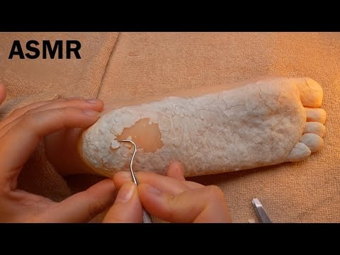 ASMR 気付いたら43分見続けてました。角質除去 |パリパリ音| 脱皮, 足マッサージ, ネイル