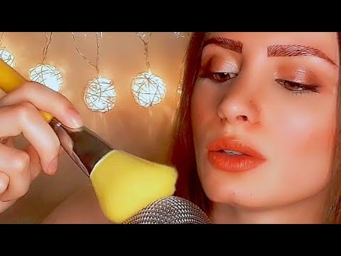 ASMR Slow Inaudible Whispering & Mic Brushing (Softly)